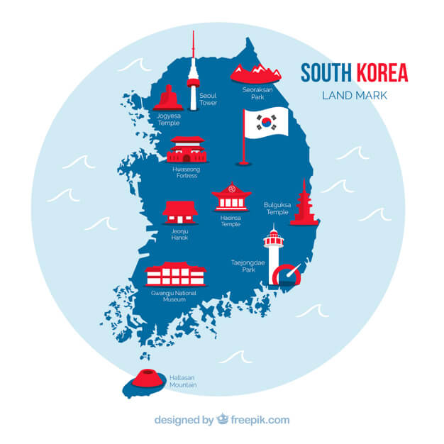 mapa corea del sur